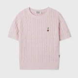 [S] WHO.A.U MELANGE PINK WHKAF2401FBI Steve Round neck Me, WHKAF2401FBI (SWAU563)