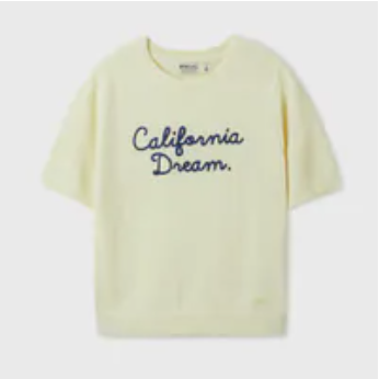 [S] WHO.A.U Light Yellow WHKAF2421F31 Lettering Boucle Sw, WHKAF2421F31 (SWAU562)