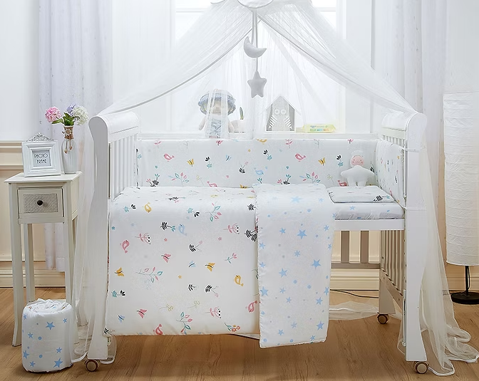 Lenny World LW1045 嬰兒紗布床品套裝 - 清晨小鳥