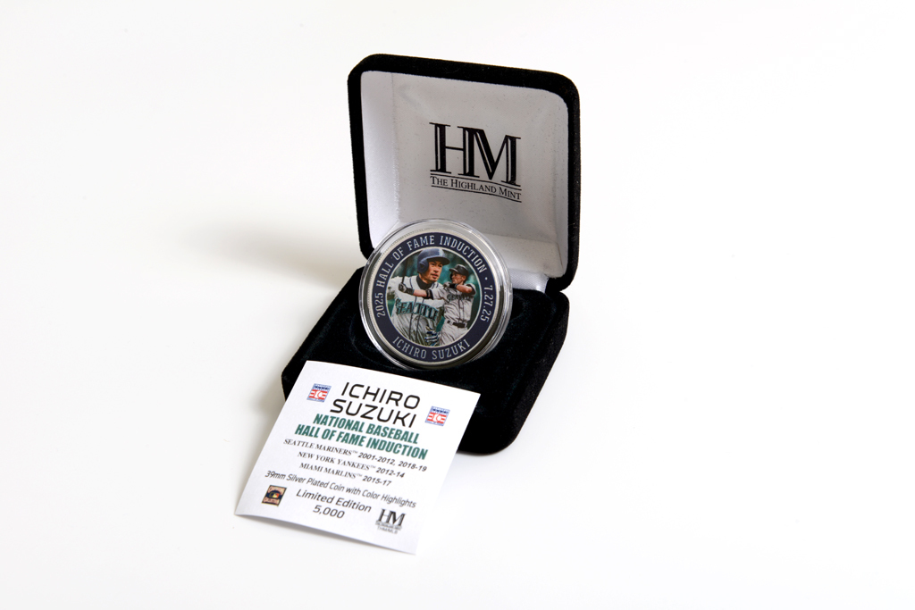 Highland Mint 西雅圖水手隊 鈴木一朗 名人堂 39mm 銀幣 紀念幣