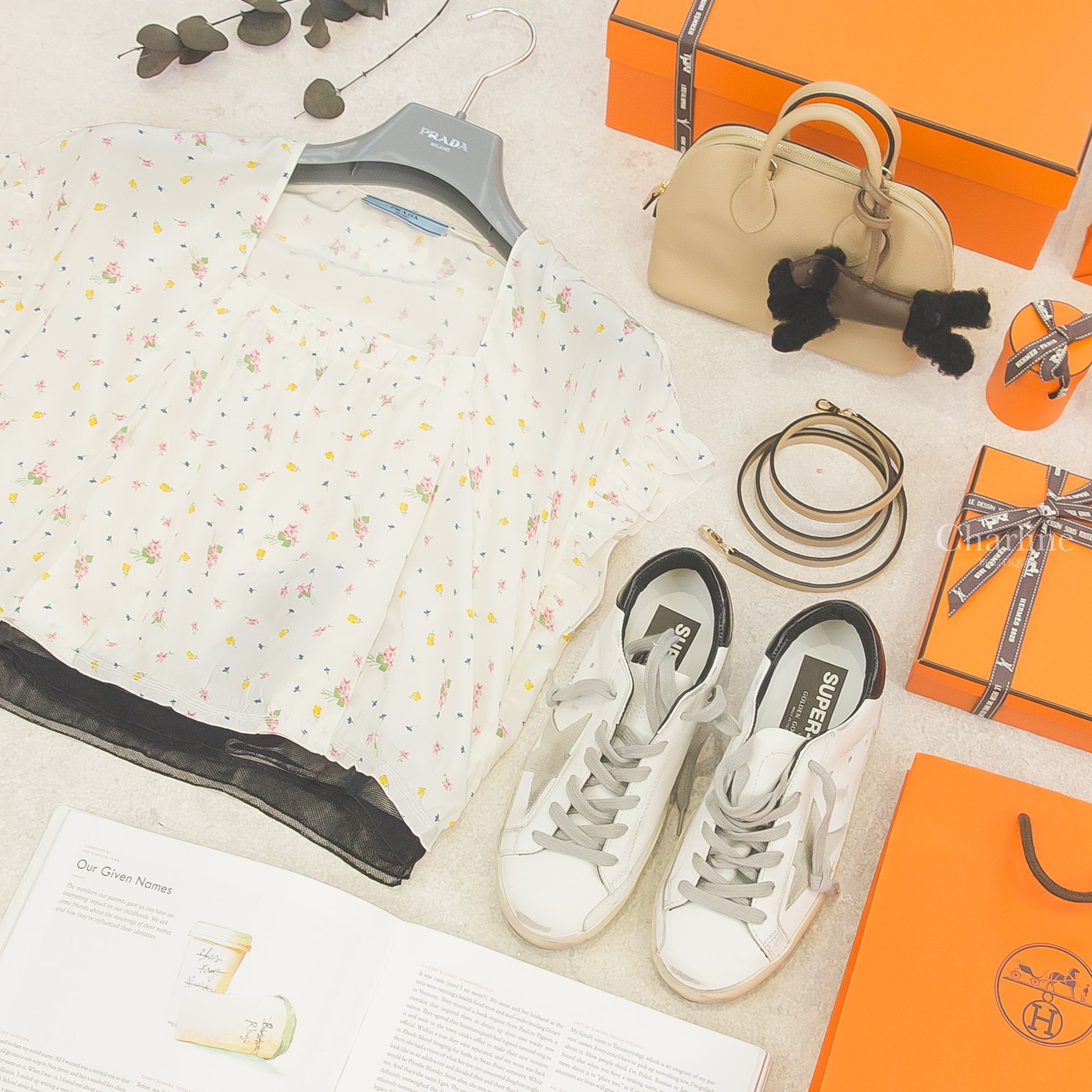 Hermès Budy Charm 巧克力色/大象灰/黑色羊毛獵狐梗犬吊飾,Hermès Bolide 1923 Mini S2 Trench Evercolor 風衣灰香檳金釦迷你手提肩背包-Charline Boutique 精品代購