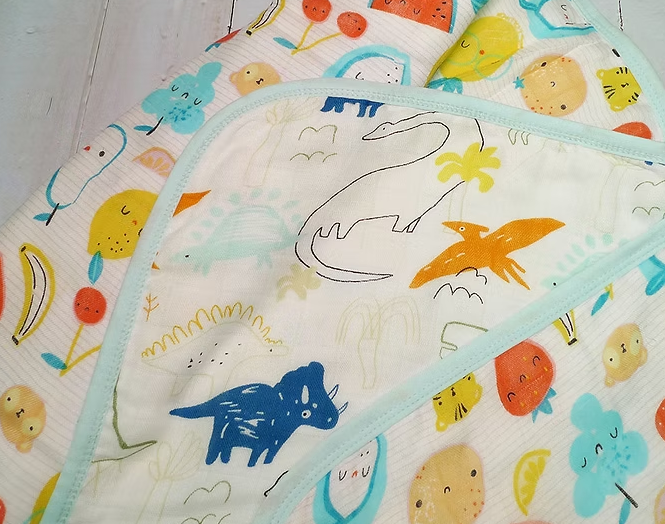 Lenny World LW1050 嬰兒竹纖維雙面紗布被 - 恐龍水果