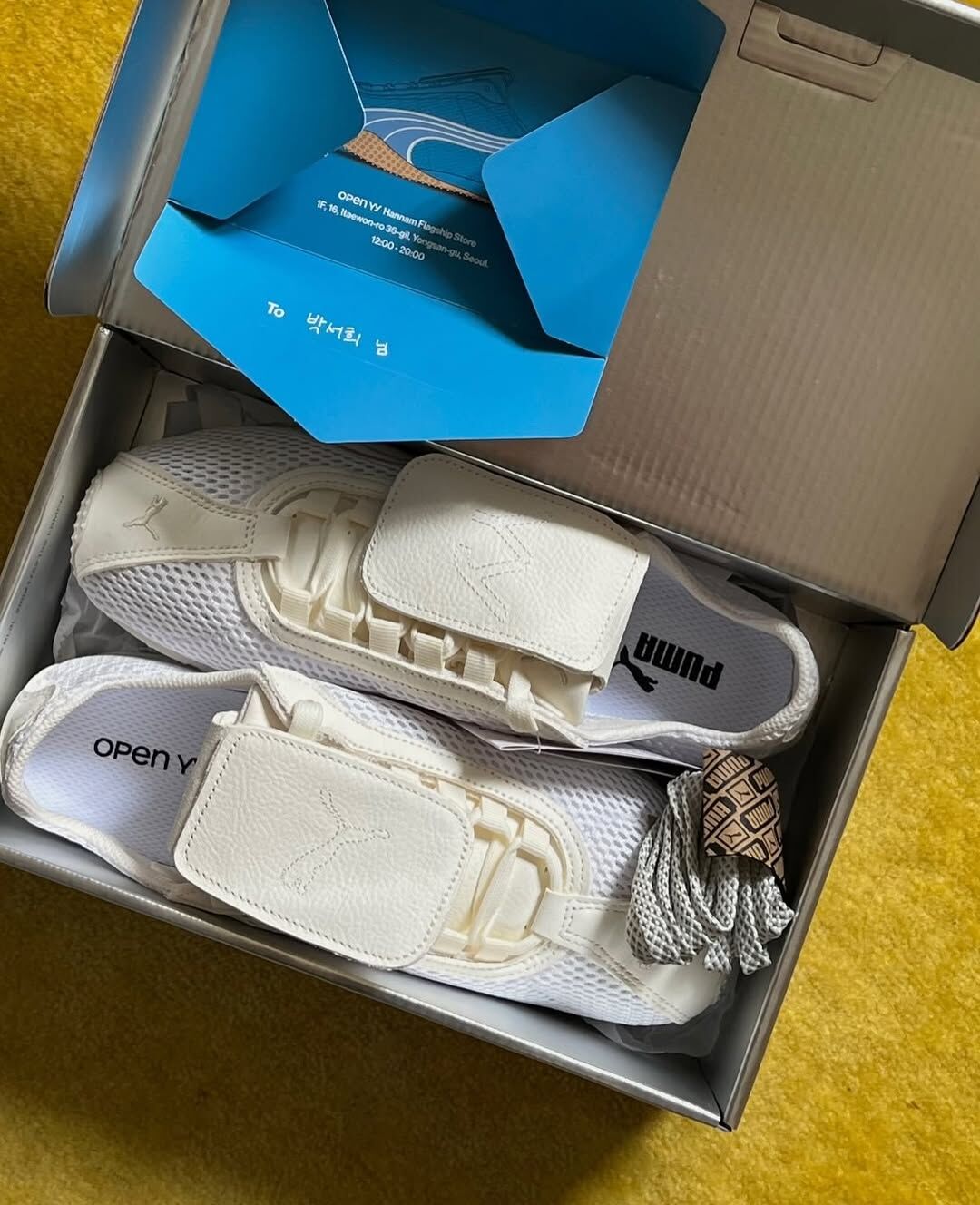 Puma x Open YY SPEED CAT 復古翻蓋賽車鞋 奶油白