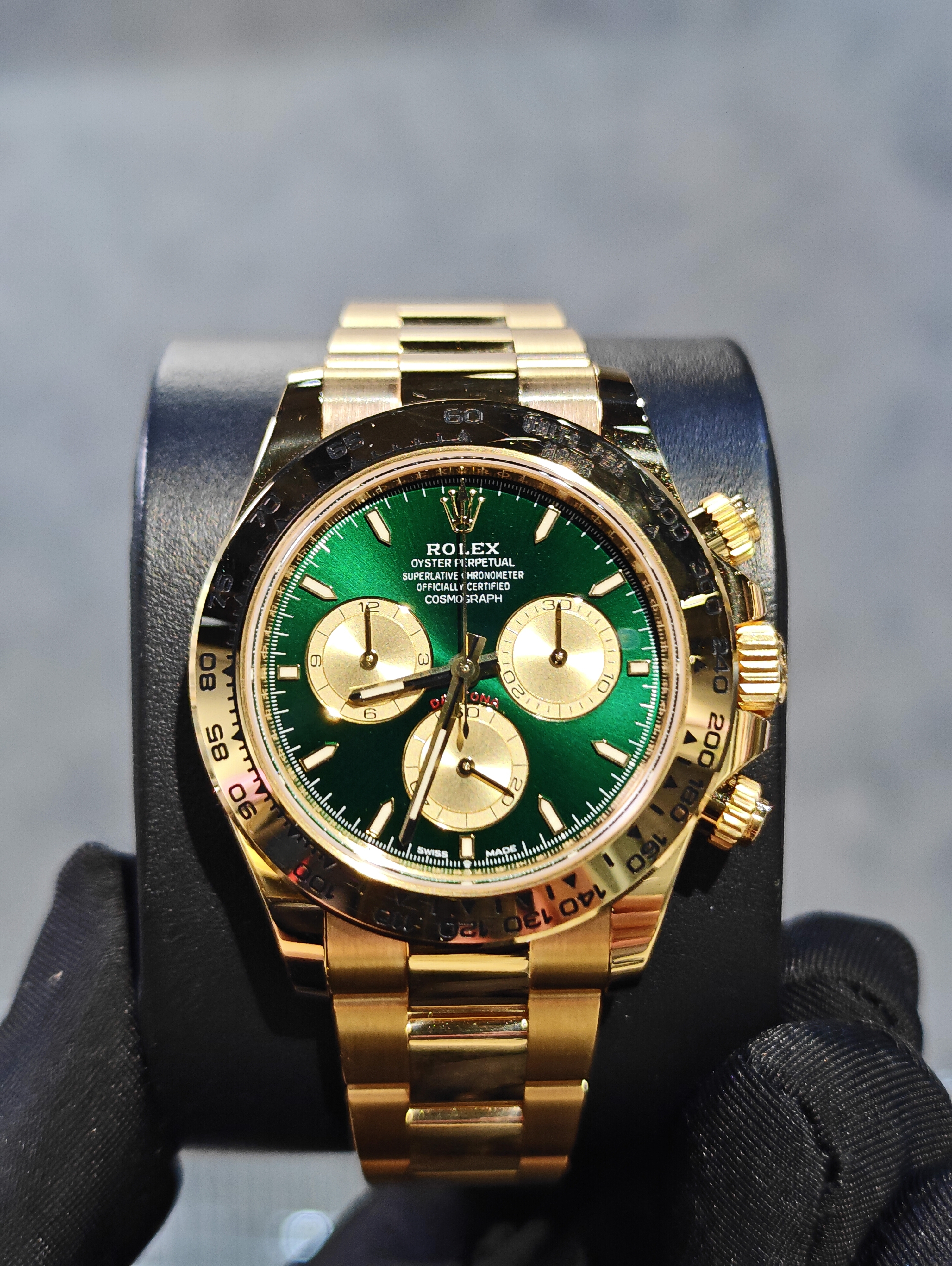 BRAND NEW ROLEX 126508 GREEN OYSTER PERPETUAL COSMOGRAPH DAYTONA YELLOW GOLD 40MM