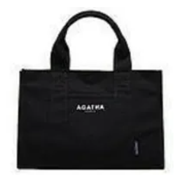 [S] AGATHA BLACK Square Tumbler Eco Bag, AGT192-509-Black (SAG833)