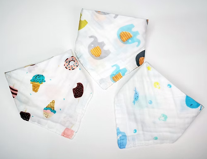 Lenny World LW1069 全棉嬰兒紗圍巾 (3條裝)