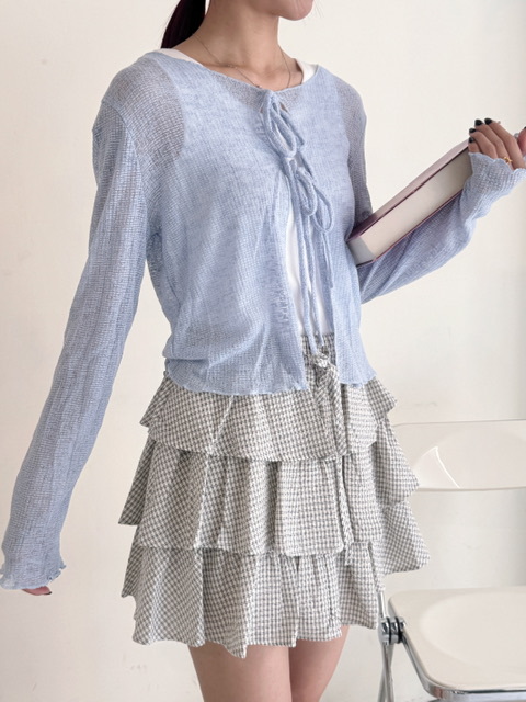 爆賣款格紋蛋糕短裙-7703