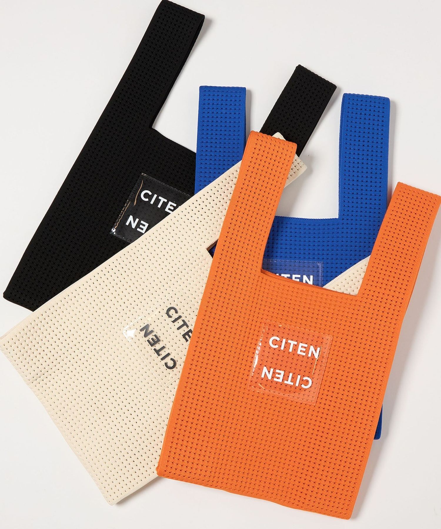 預購┃日本 CITEN 針織 洞洞 透明 Logo 購物袋 提袋