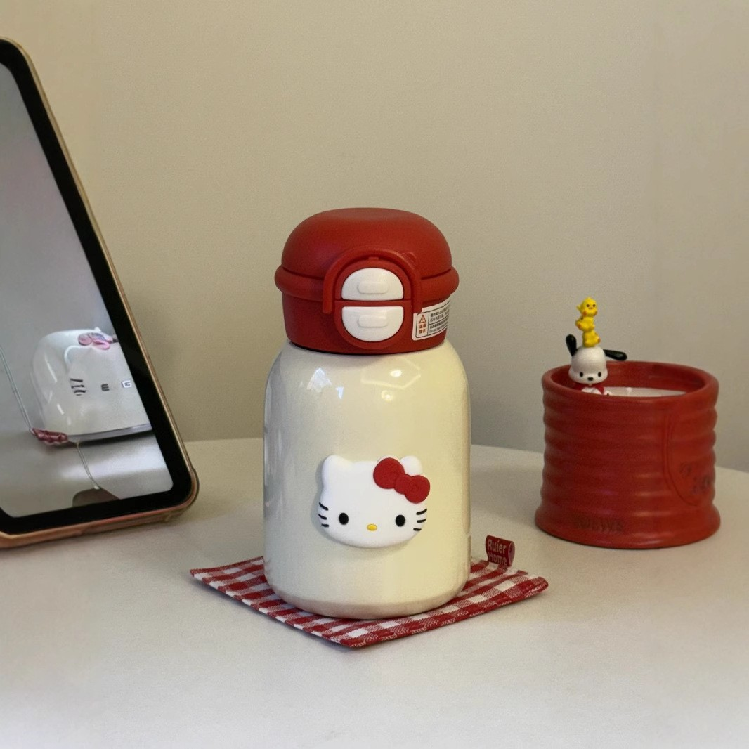 500ML Cute Cat 316 Stainless Steel Straw Thermos Bottle