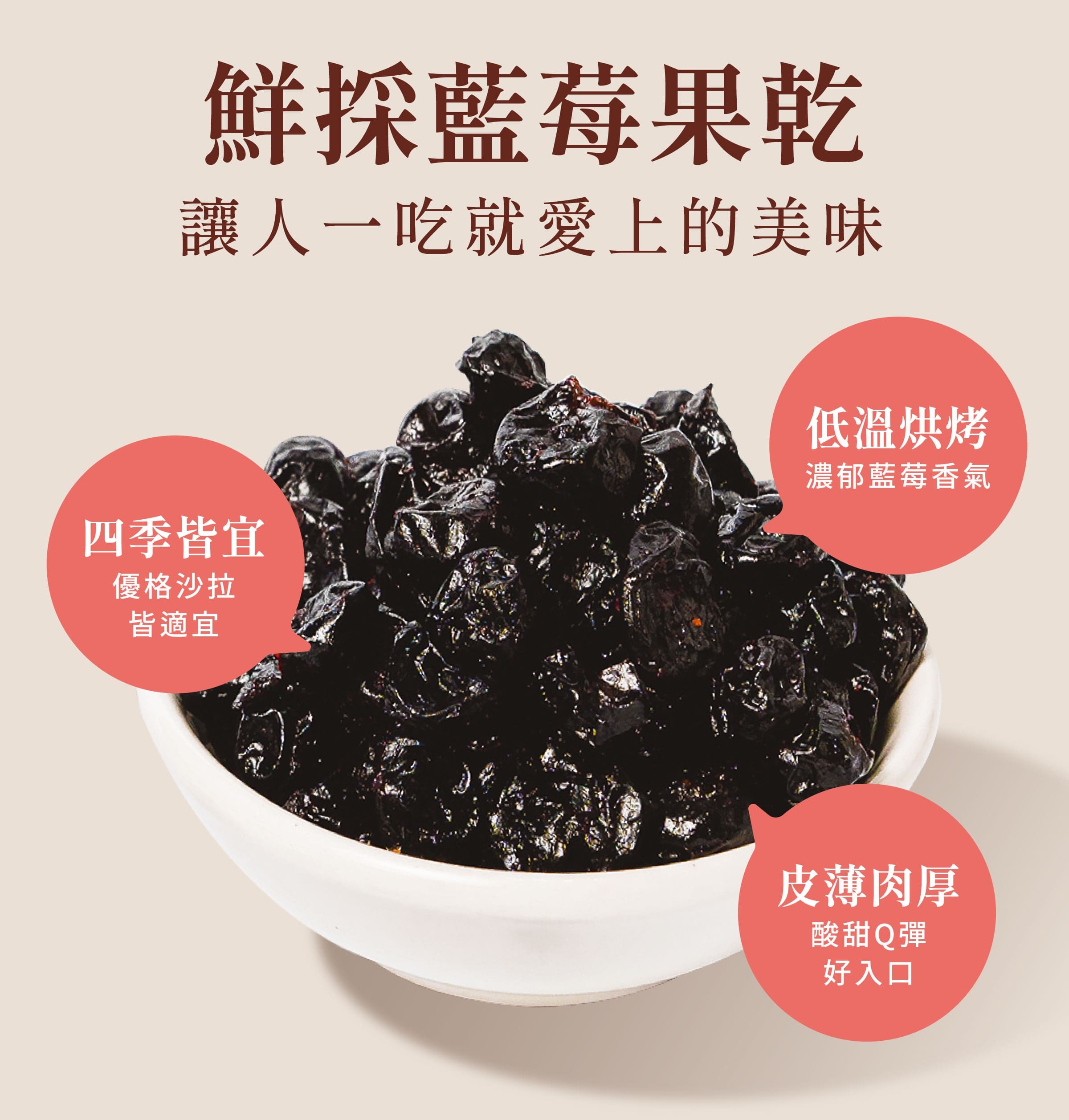 登義鮮採藍莓果乾特色