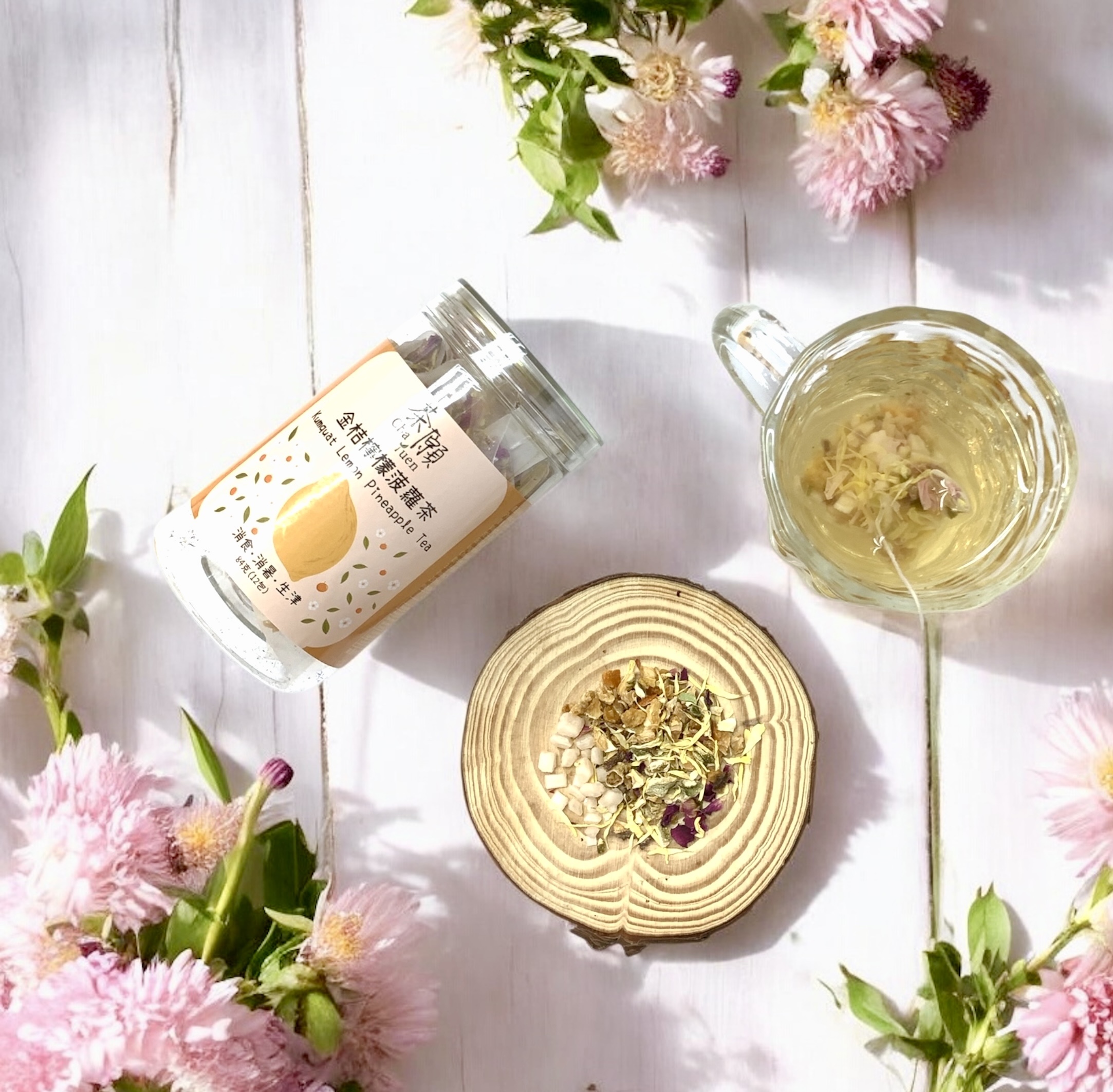 茶願 - 金桔檸檬菠蘿茶 三角茶包(12包裝) 生津消食 祛暑止渴