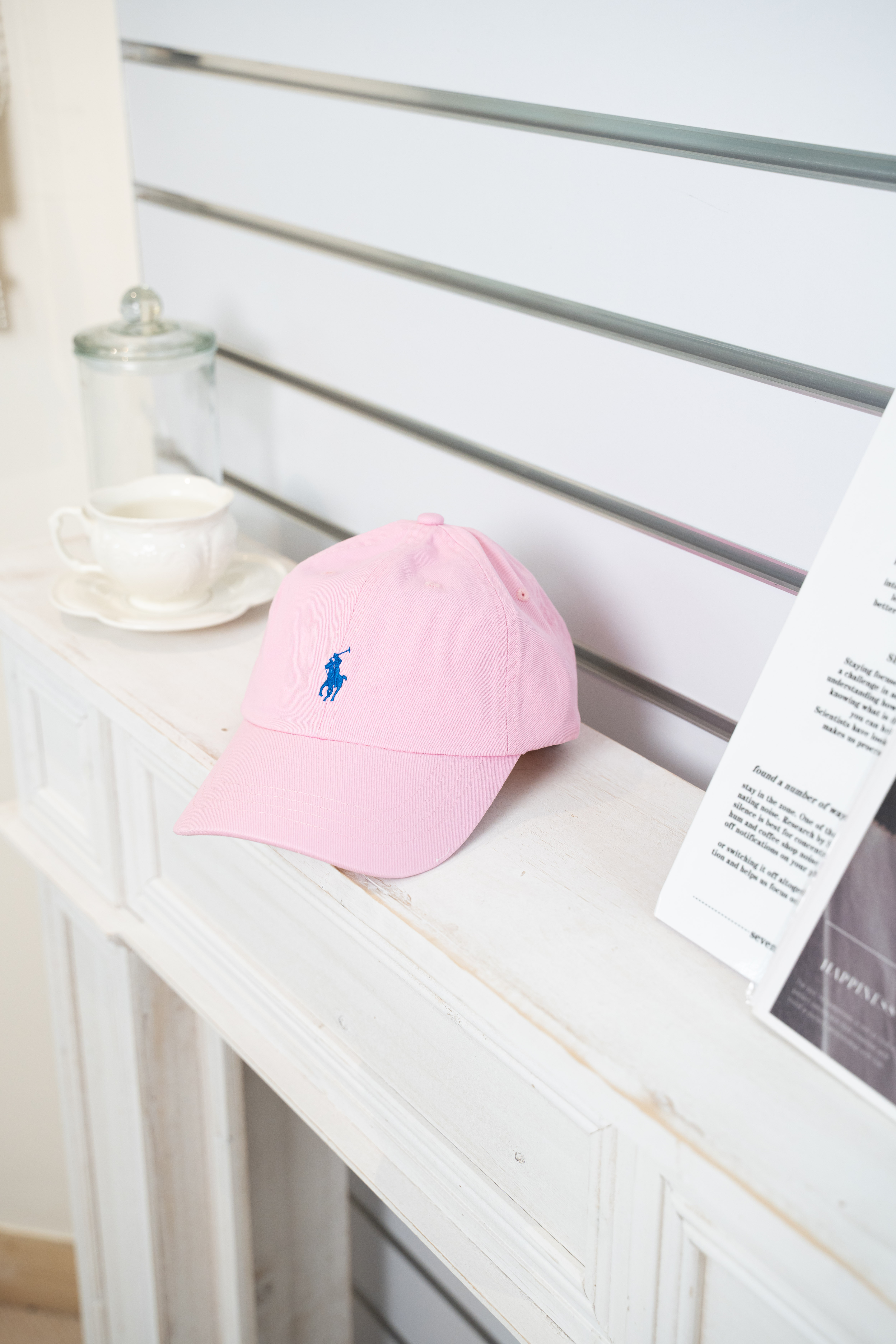 Polo Ralph Lauren 棉質標誌刺繡 棒球帽 粉紅色藍標