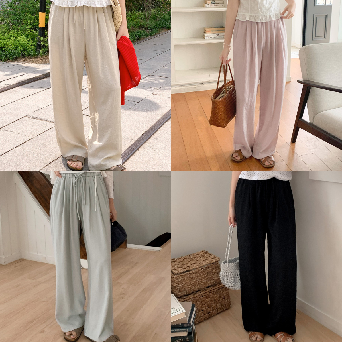 韓國grace muse授權 盛夏亞麻質感降溫落地寬褲【made muse】系列