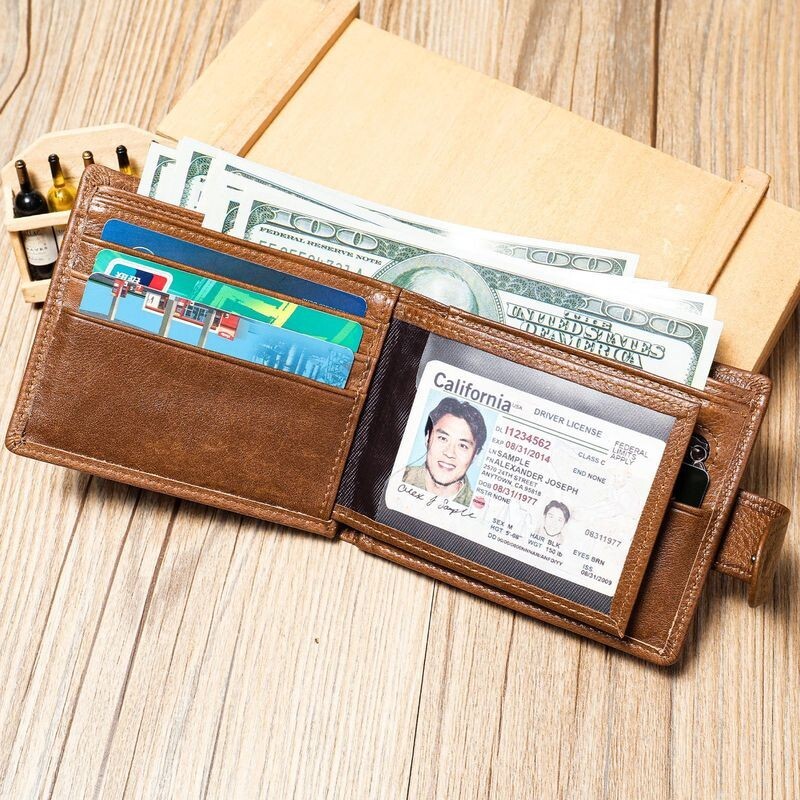 錢包 皮夾 皮夾男 禮物 真皮包包 真皮短夾 短夾 短款錢包 零錢包 多卡位 卡夾 頭層牛皮 二折皮夾 牛皮短夾 162