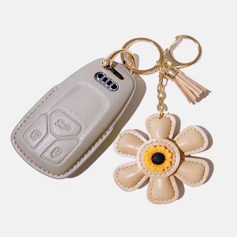 鑰匙圈 太陽花 掛件 鑰匙扣 吊飾 小花 掛飾 流蘇鑰匙鏈 包包裝飾 可愛 向日葵 配件 立體吊飾 小禮物 百搭 087