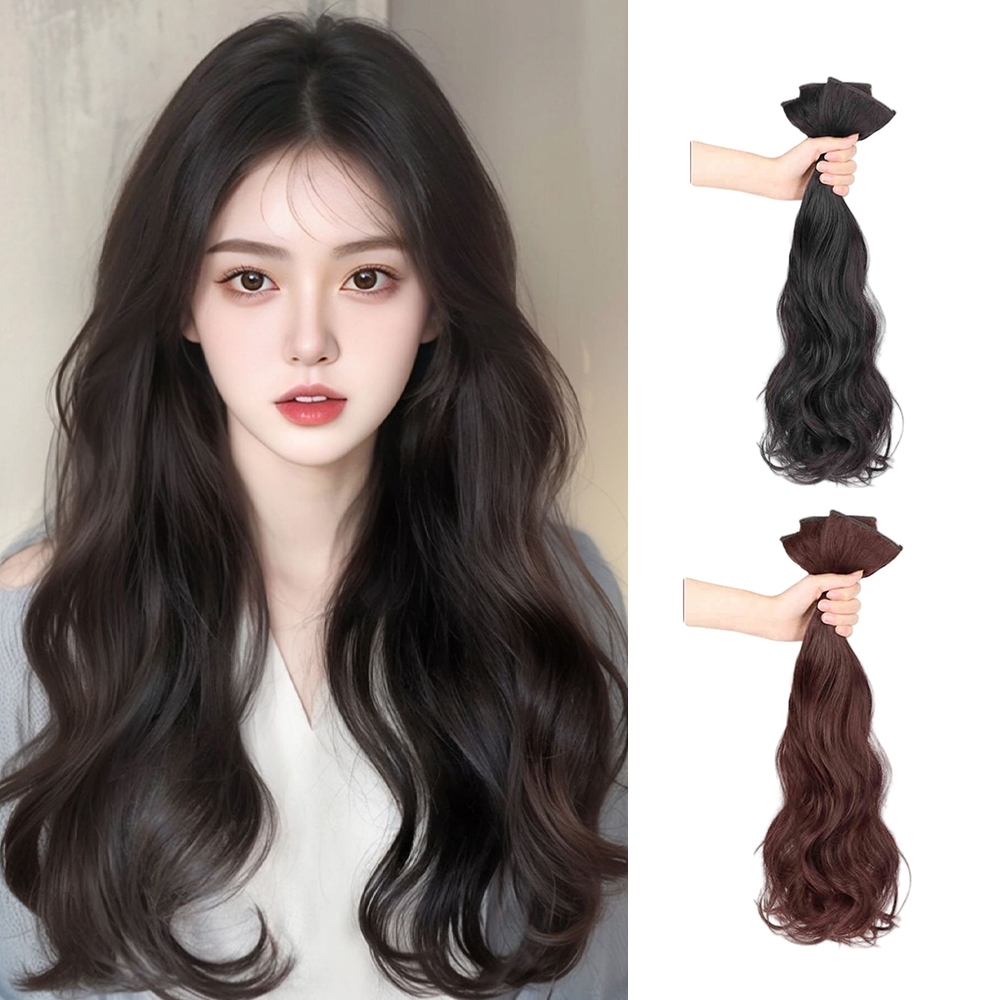 髮片 三片式 接髮片 無需髮網 假髮片 波浪捲髮 假髮 女生假髮 長捲髮 增髮量 仿真人髮 模擬真髮 假髮女 蓬鬆081