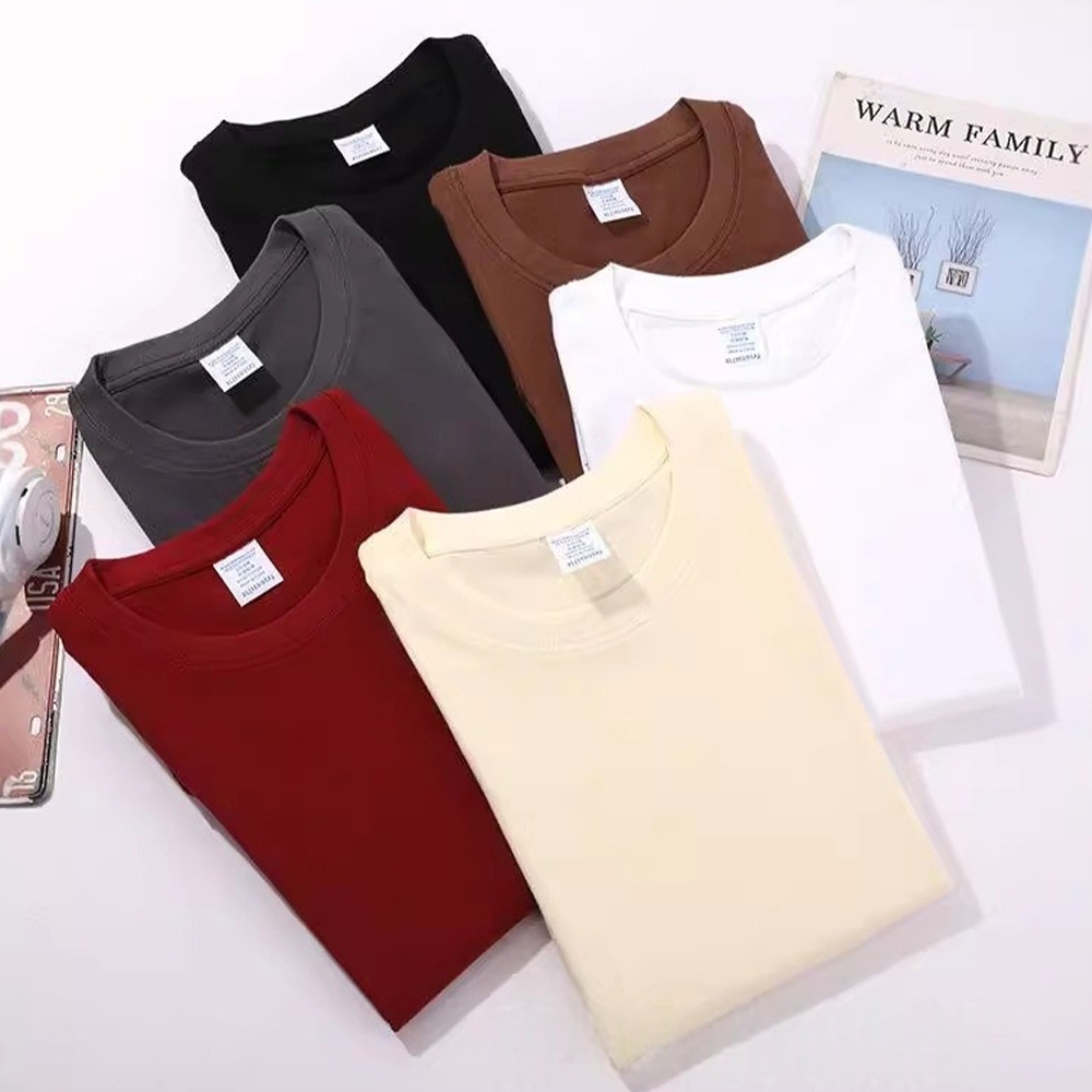 大學T 260G重磅全棉長袖 長袖上衣 純色 oversize 男衛衣 女衛衣 圓領T恤 純棉 衛衣 親膚 落肩 037