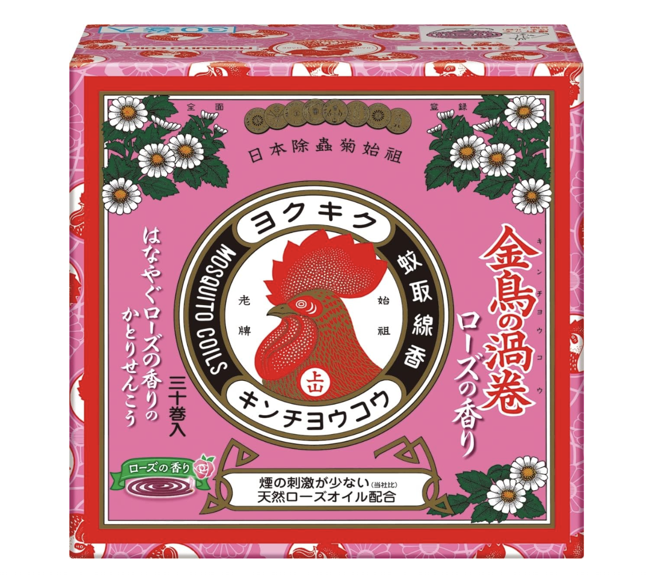 日本製金鳥の渦巻天然蚊香 - 玫瑰花香(盒裝 30卷)