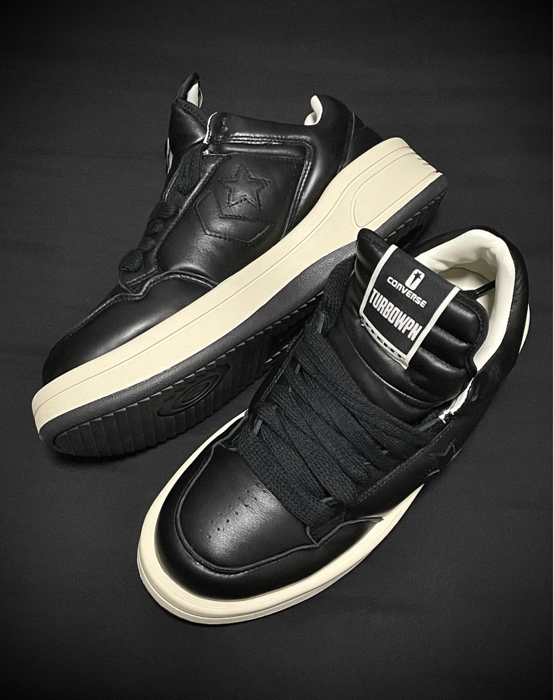 RICK OWENS x Converse DRKSHDW TURBOWPN 黑色 男女同款 厚底球鞋 老爹鞋 生活休閒鞋 防滑耐磨 潮流百搭 情侶鞋 巨頭聯名款 Jun25