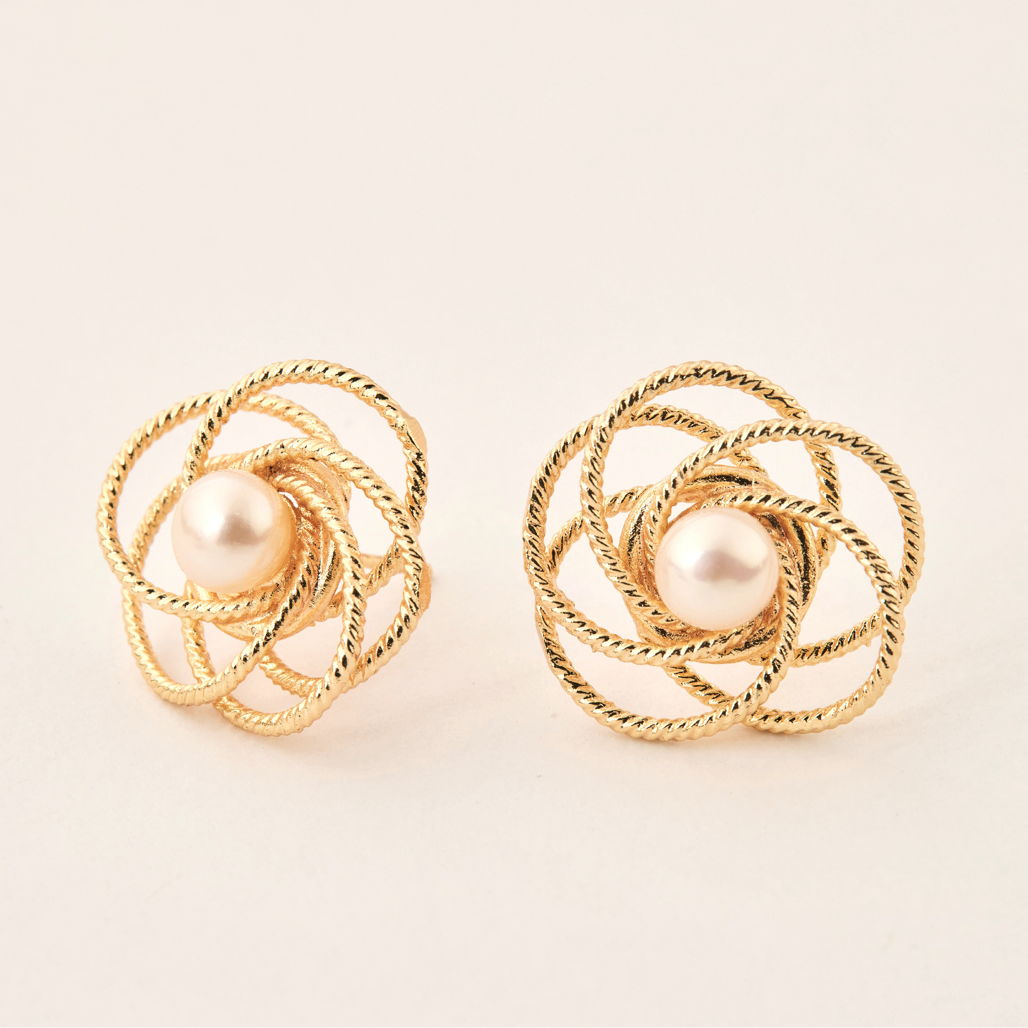 E2252  | 14kgf小花淡水珍珠耳環