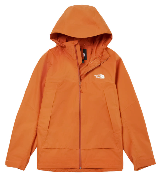 【The North Face 北面】男款橙色防水外套｜DryVent防風透氣 衝鋒衣 登山雨衣 機能外套 JUN25