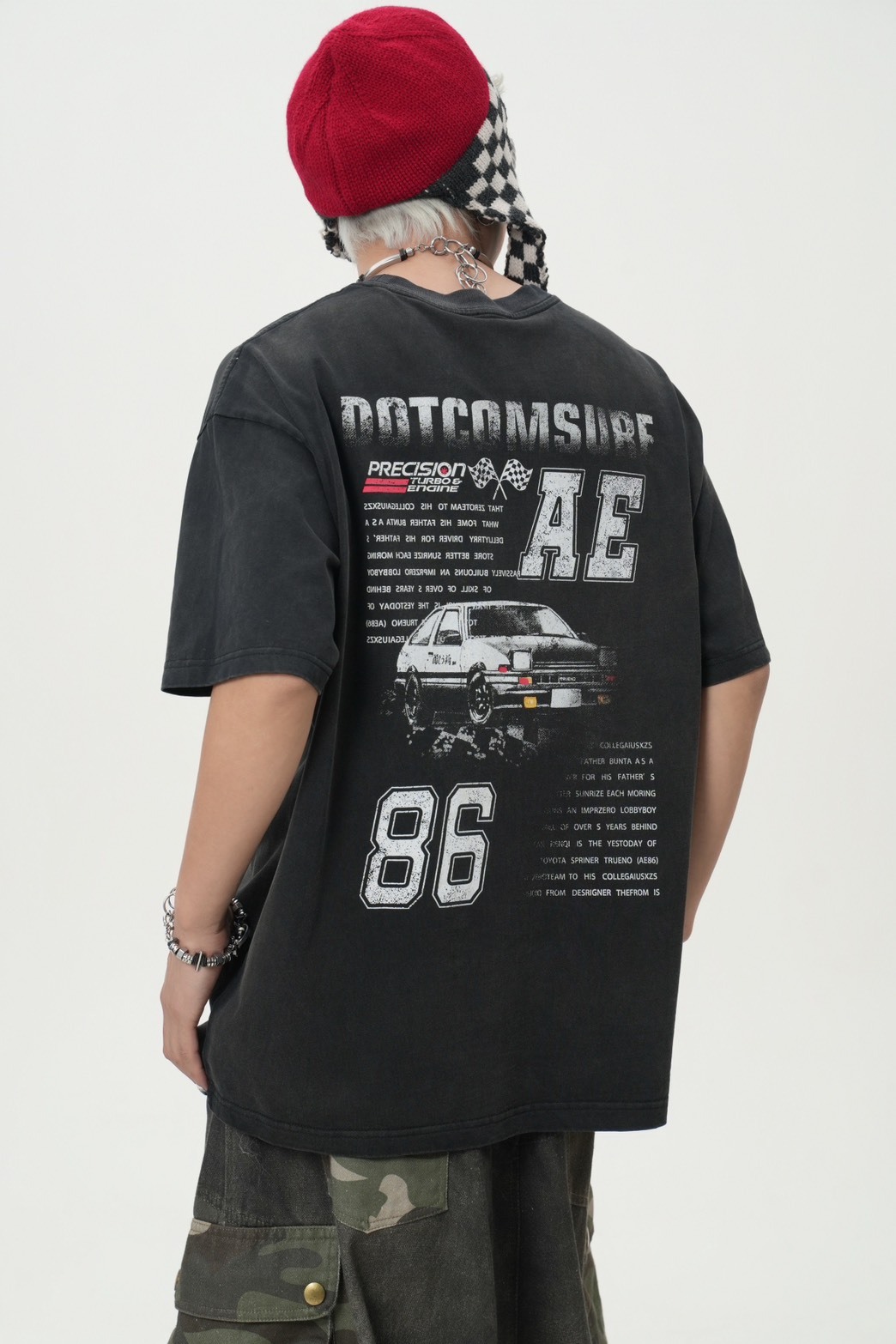 【6月新品 預購】 AE86美式背後印花水洗短袖LB-Z5810