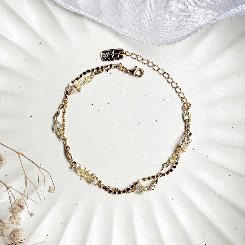 生日花 • 拾月貳陸 • 秋麒麟草 – 葡萄黃水晶 – 手鍊