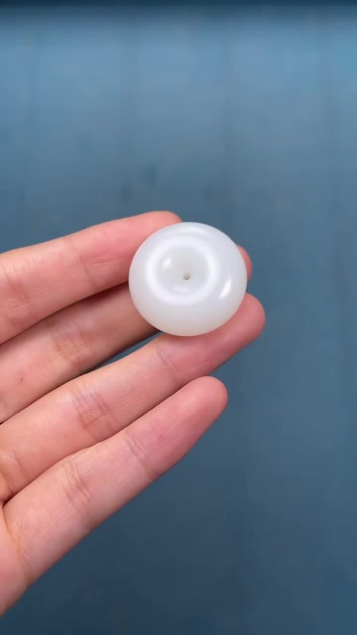 和田白玉平安扣吊墜 (27.3mm直徑),天然和田玉軟玉