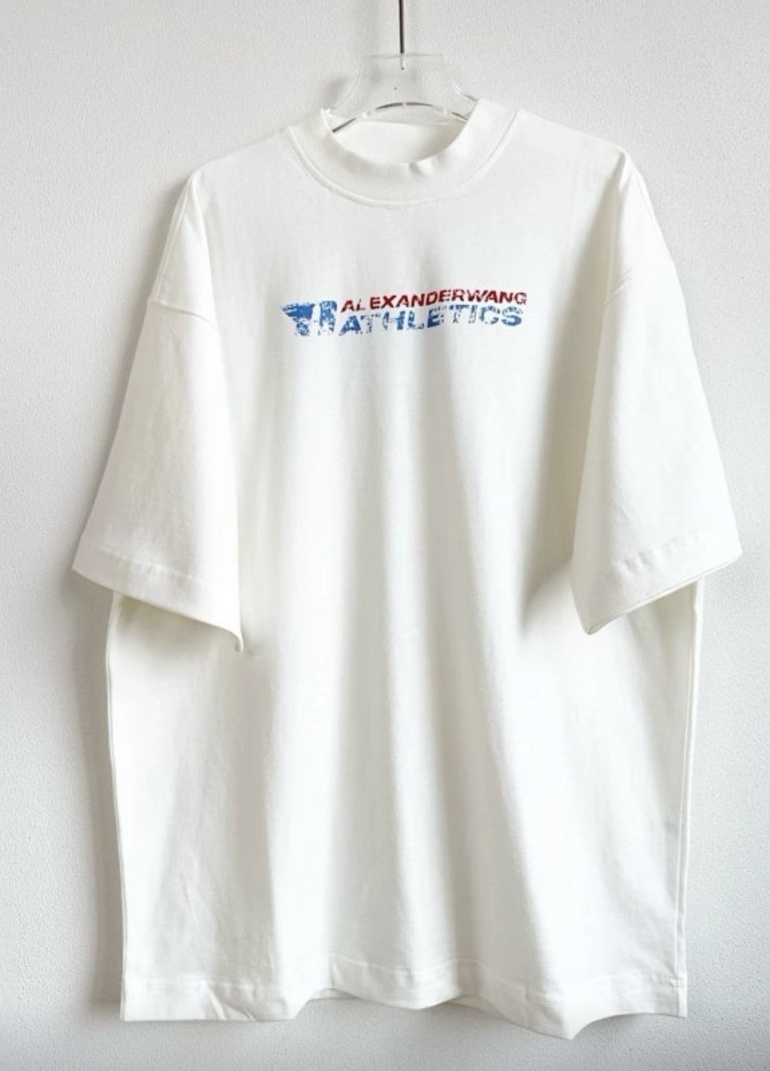 Alexander Wang SS25 標誌印花圓領短袖T-shirt 復古白色