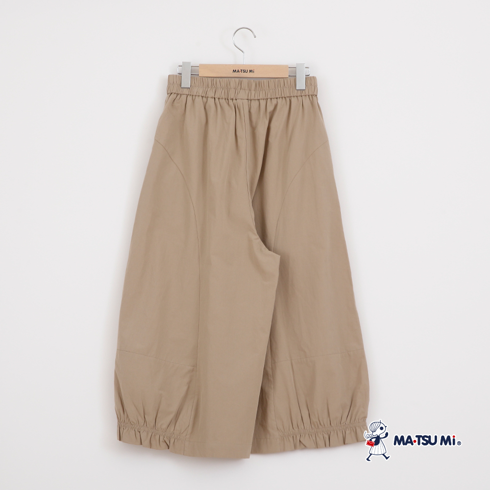 MA‧TSU Mi 瑪娃布標下擺荷葉邊繭型氣球工作褲(卡.深藍)