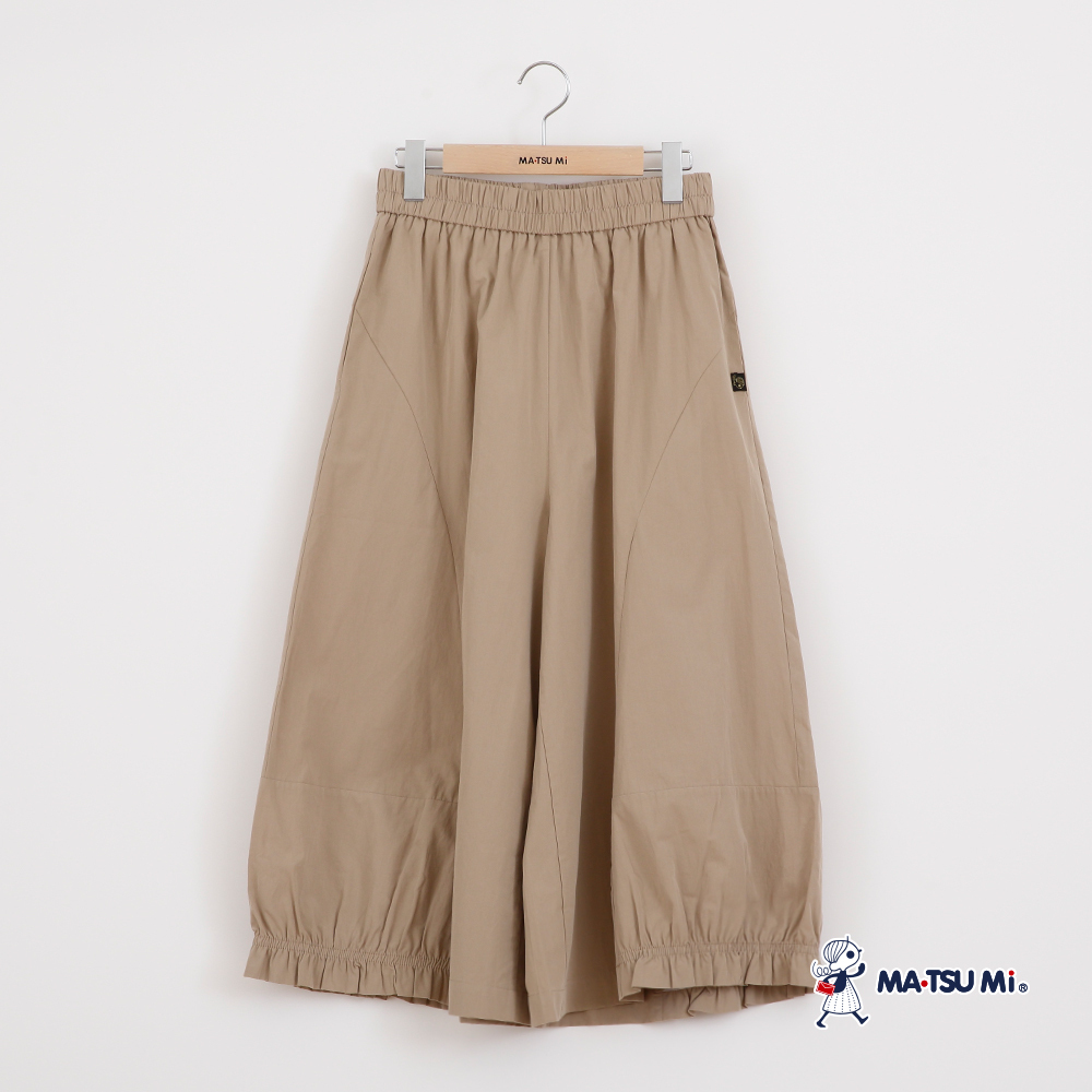 MA‧TSU Mi 瑪娃布標下擺荷葉邊繭型氣球工作褲(卡.深藍)