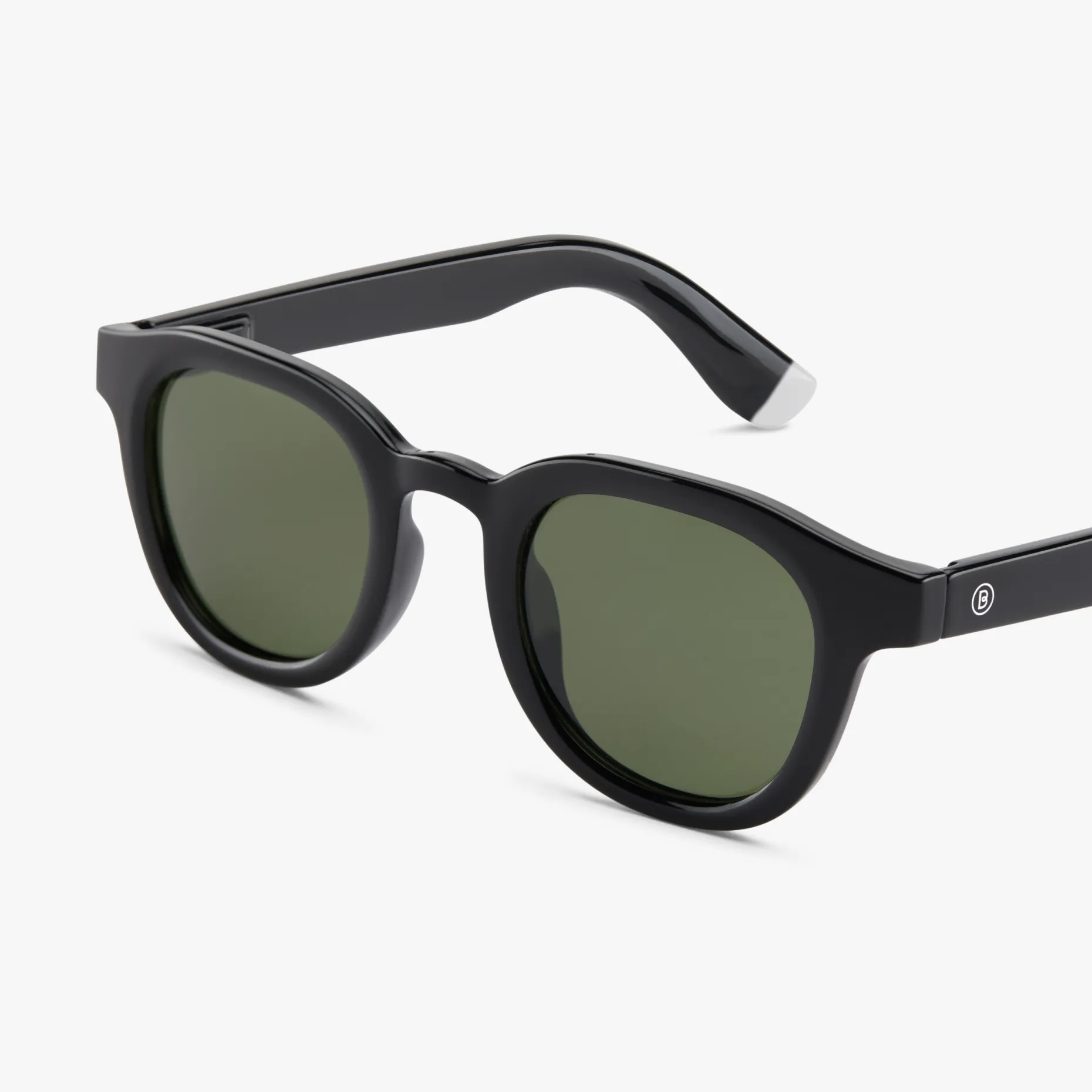 BARNER |  Andy - Black Noir Glossy Sunglasses (Green Lens)