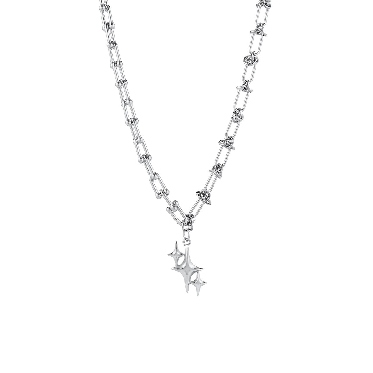 TASTEFUL 四芒星 拼接吊墜 金屬感 配件 #項鍊