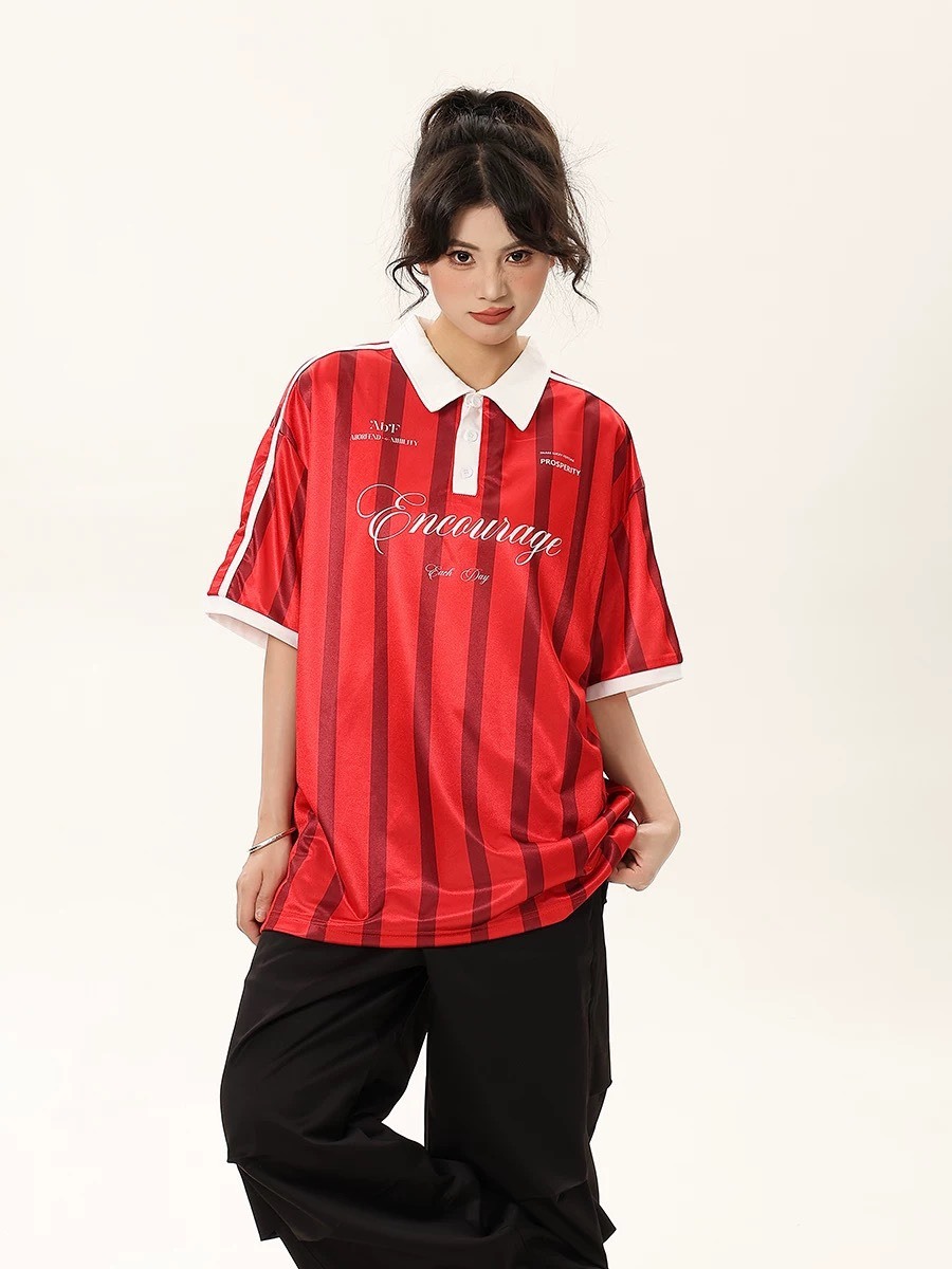 【6月新品 預購】 美式 緞面 背後數字 足球上衣 BF-B106