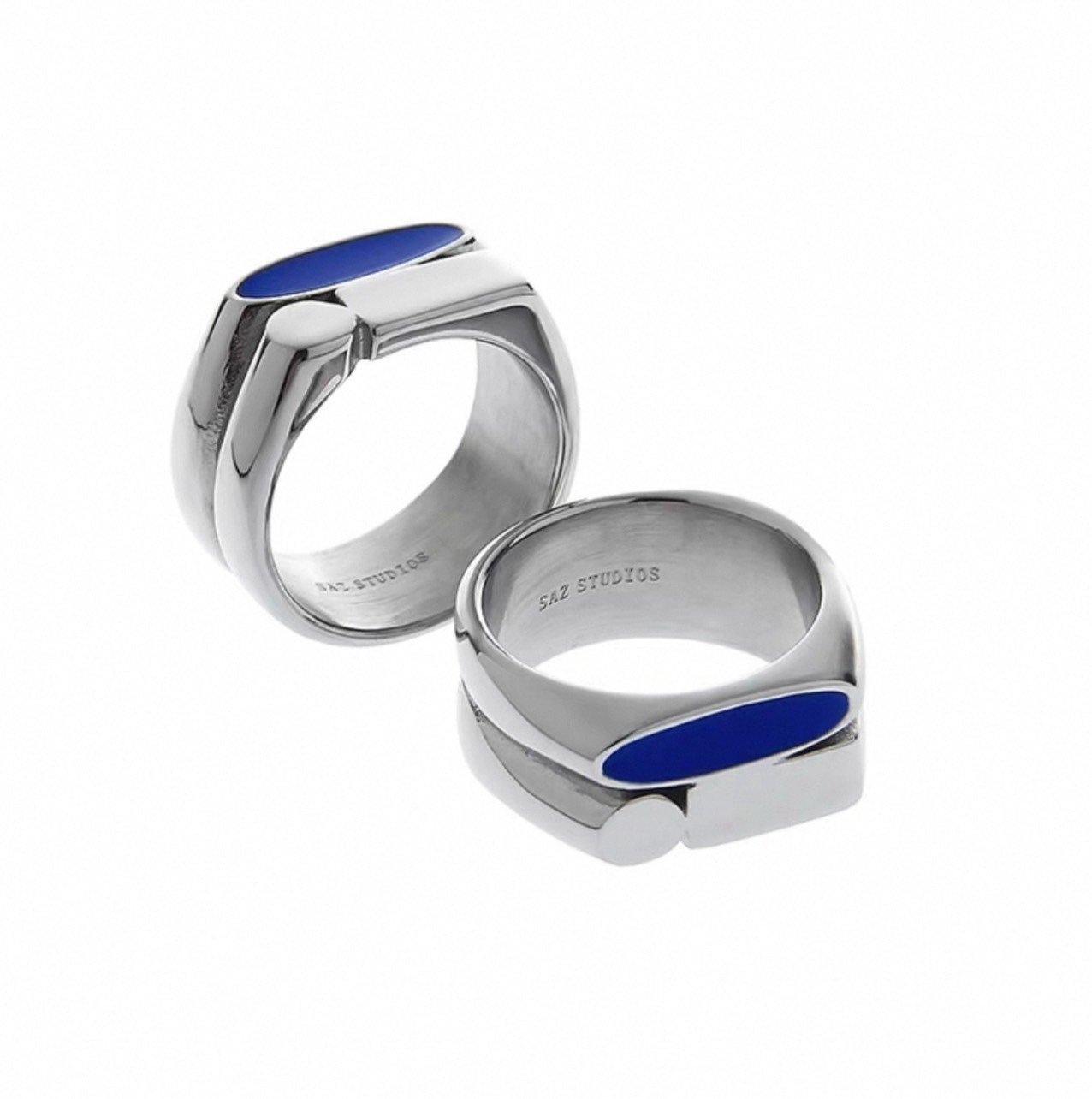 TASTEFUL 簡約 鈦鋼 不規則 藍色點綴 男女皆可 配件 #戒指