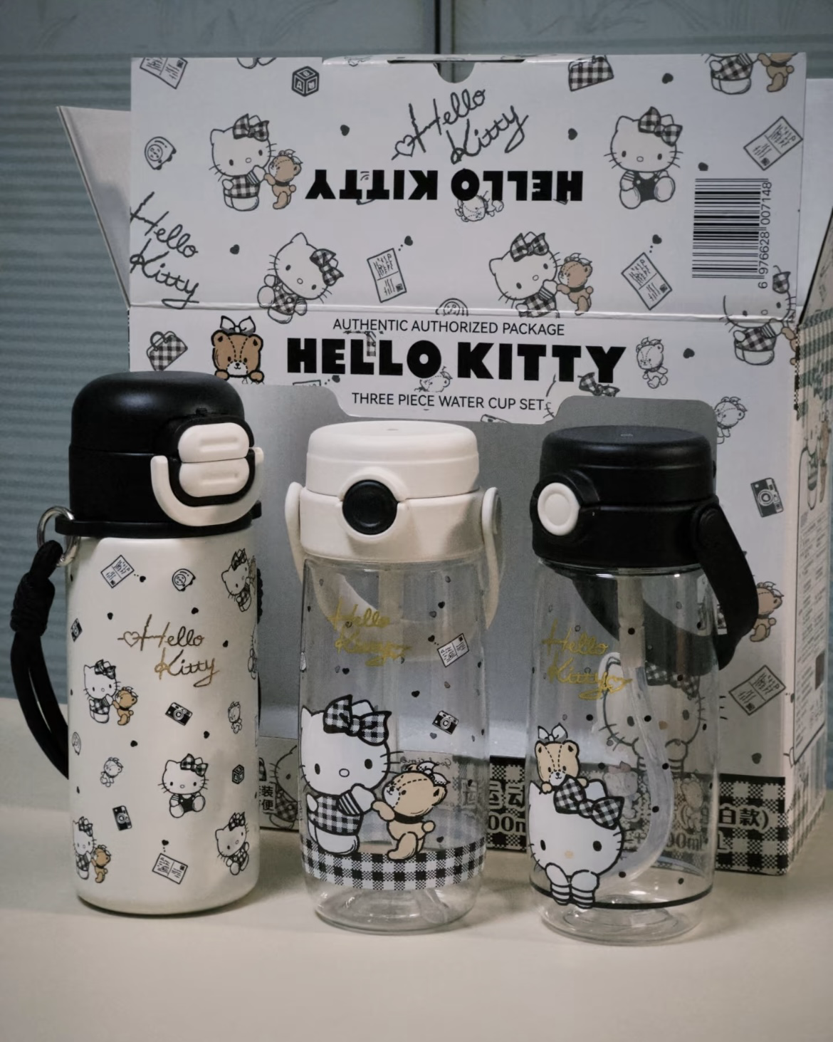 <正版授權> Hello Kitty 運動水杯套裝 三件組 保溫杯 冷水杯 500ml 2色