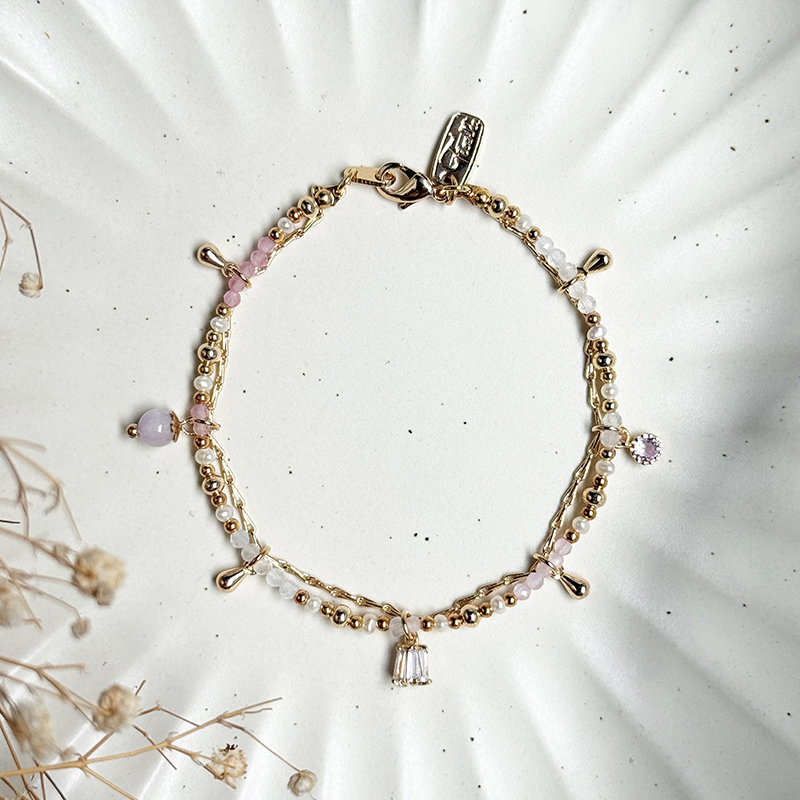 生日花 • 伍月捌 • 鈴蘭 – 貓眼紫水晶 – 手鍊