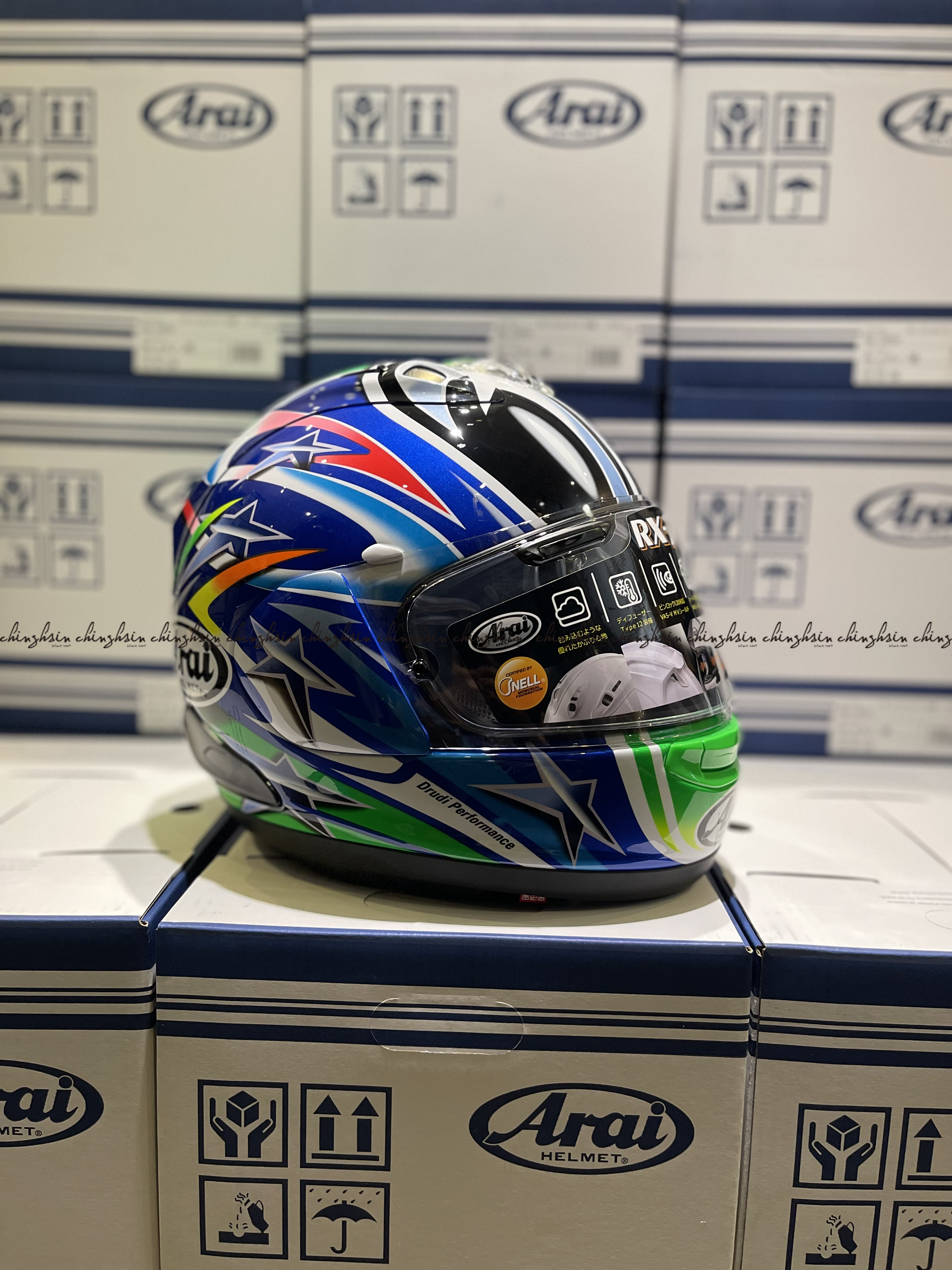 56DESIGN限定RX7X NAKANO彩繪帽，飛躍速度感星芒，KAWASAKI MOTOGP代表作