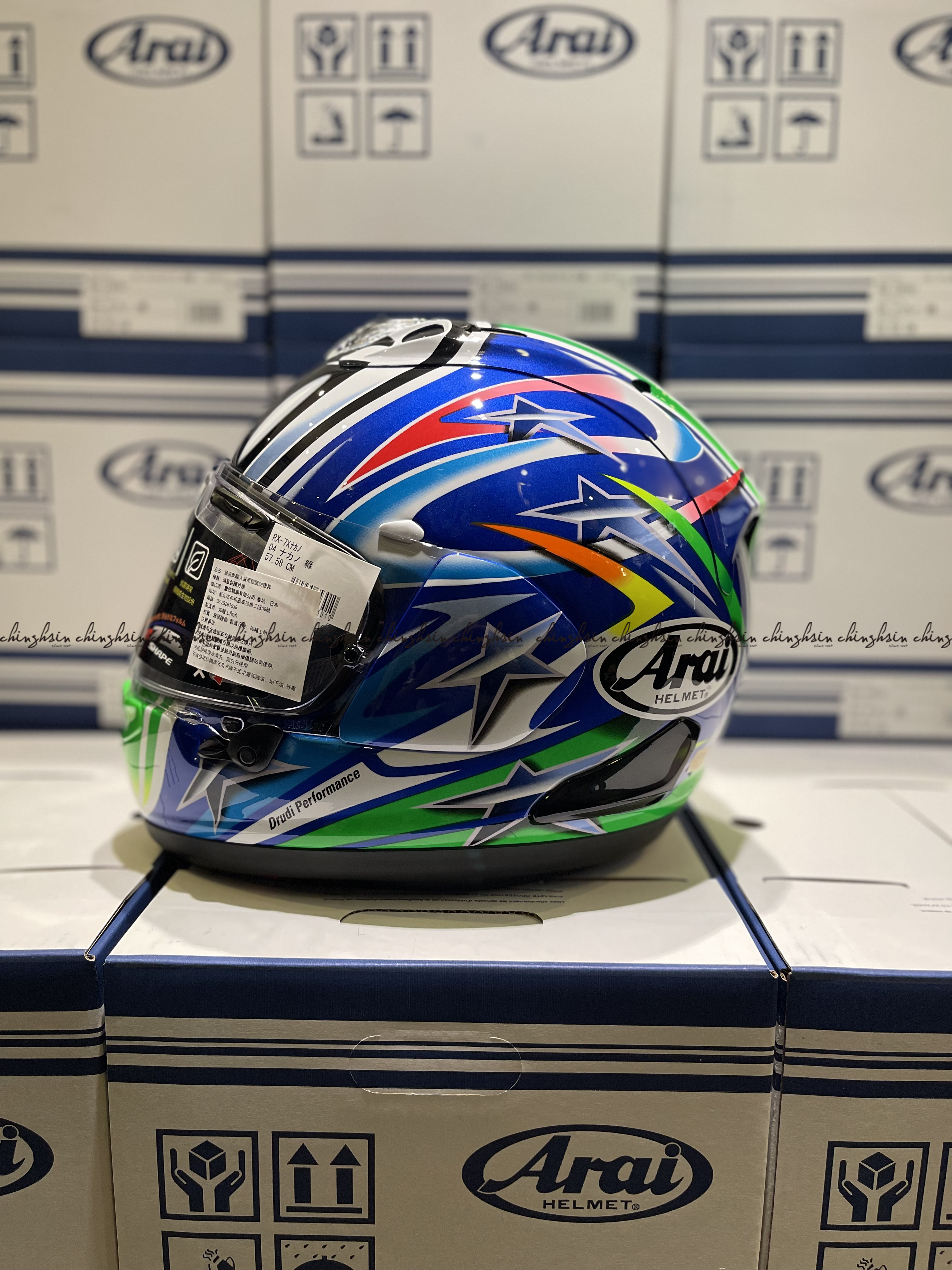 56DESIGN限定RX7X NAKANO彩繪帽，飛躍速度感星芒，KAWASAKI MOTOGP代表作