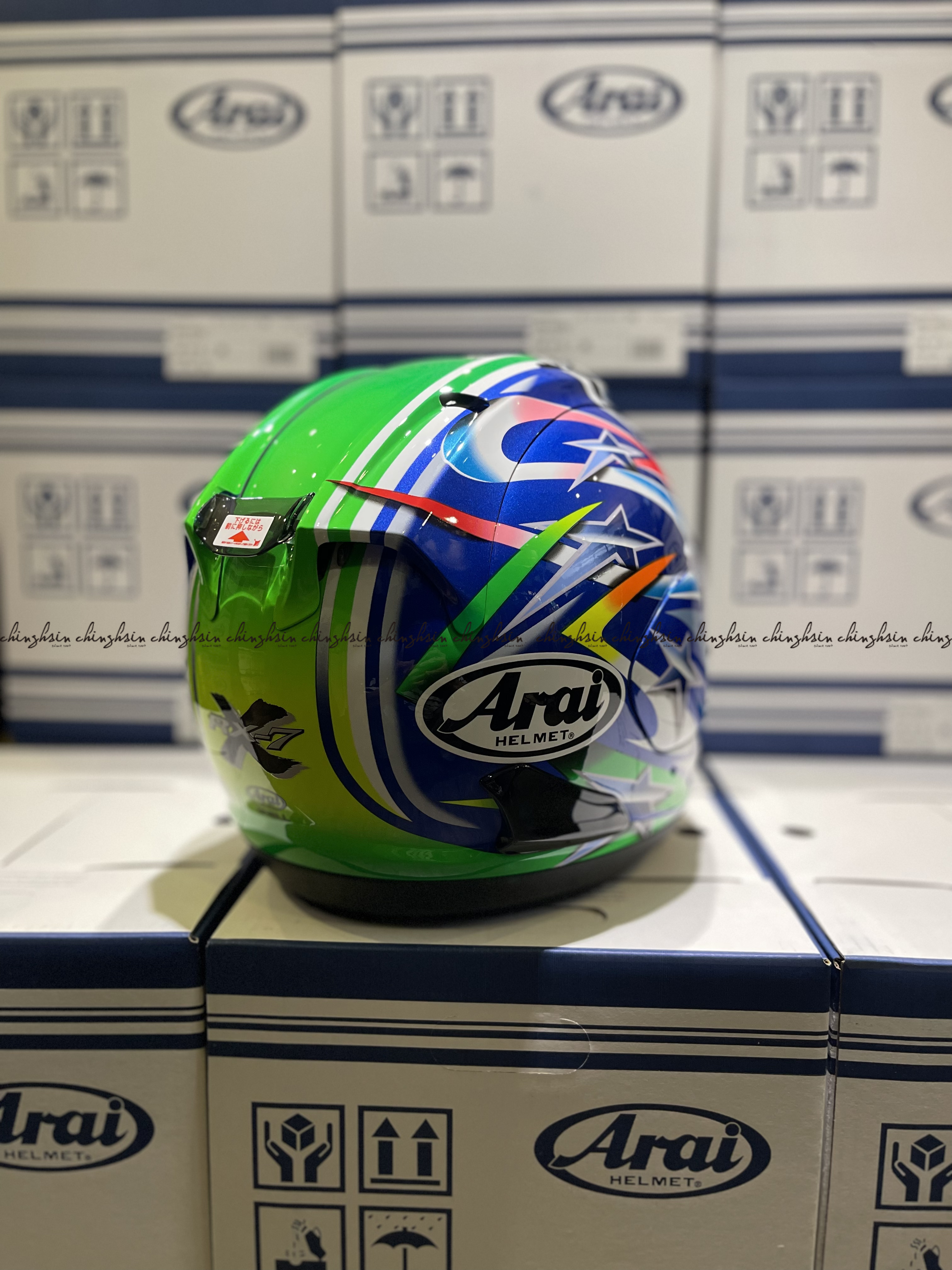 56DESIGN限定RX7X NAKANO彩繪帽，飛躍速度感星芒，KAWASAKI MOTOGP代表作