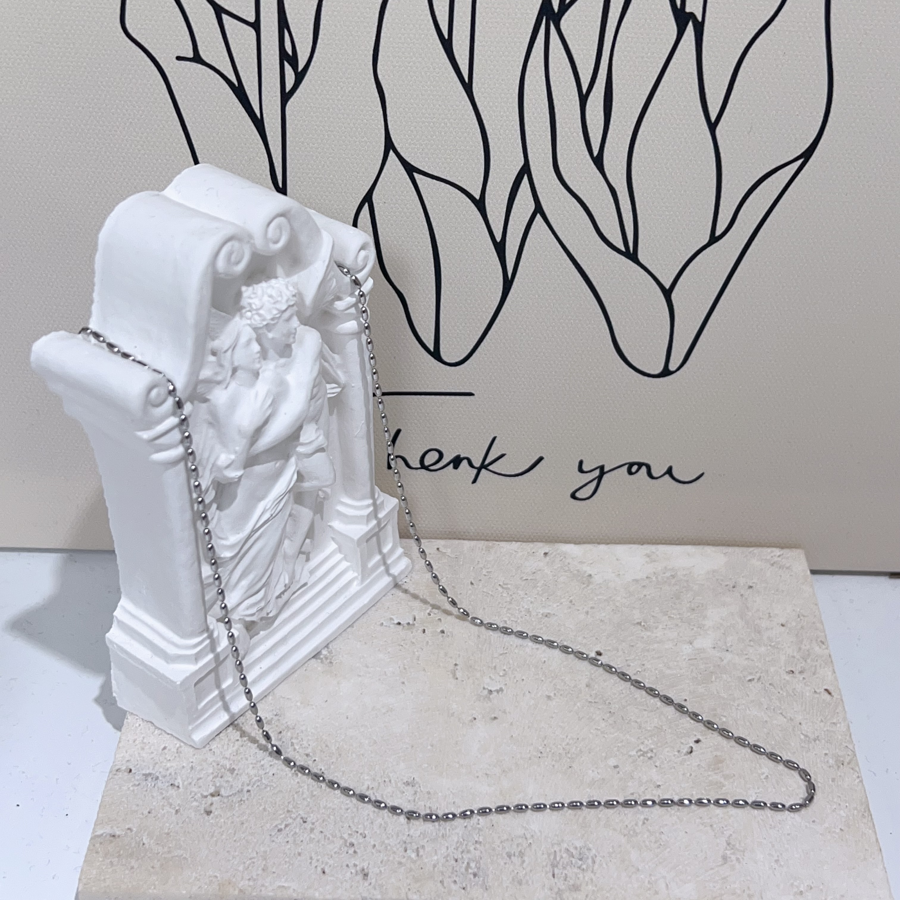 半銀豆豆頸鏈（50cm）