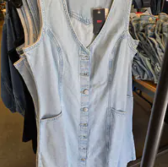 [S] LEVIS LIGHT WASH VIANNA VEST DRESS, 001WL0000-LIGHT WASH (SLE21)