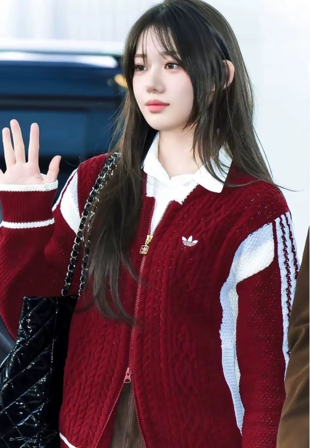 adidas Originals 酒紅 防風 針織衫 長袖 運動風 外套 百搭開襟衫 男女同款 潮流休閒單品 寶怪同款 Jun25