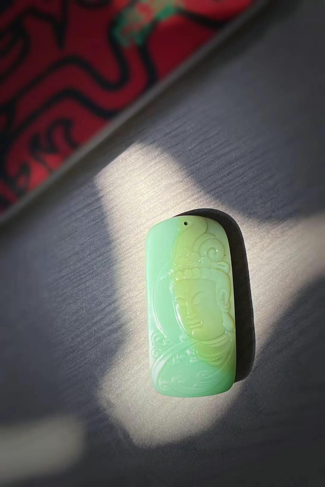 529741 和田玉碧玉粉綠觀音