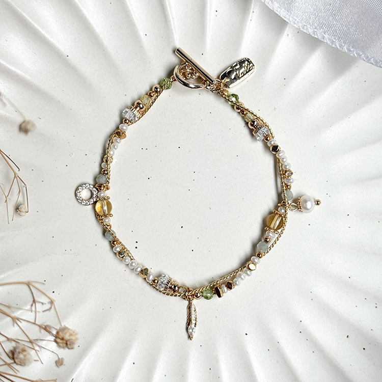 生日花 • 參月貳貳 • 白屈菜 – 珍珠黃水晶 – 手鍊