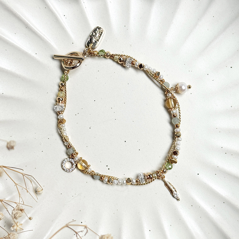 生日花 • 參月貳貳 • 白屈菜 – 珍珠黃水晶 – 手鍊