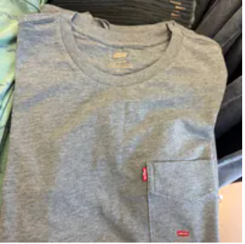 [S] LEVIS GREY CLASSIC POCKET T-SHIRT, 193420161-GREY (SLE27)