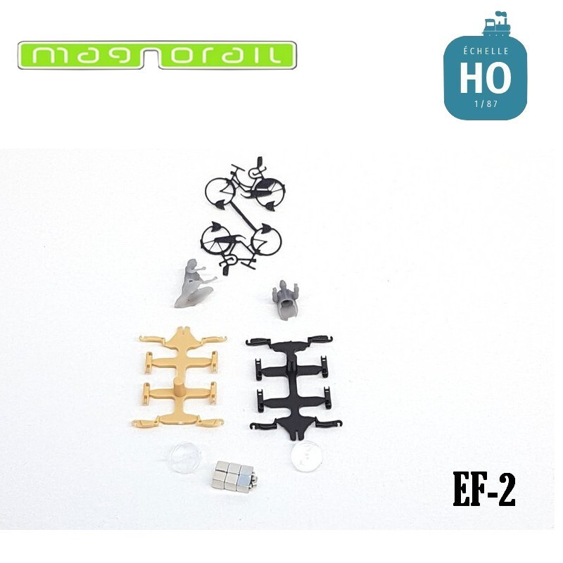 Maketis EF-2 HO規 Magnorail系統套件.2個自行車模型 人偶未上色