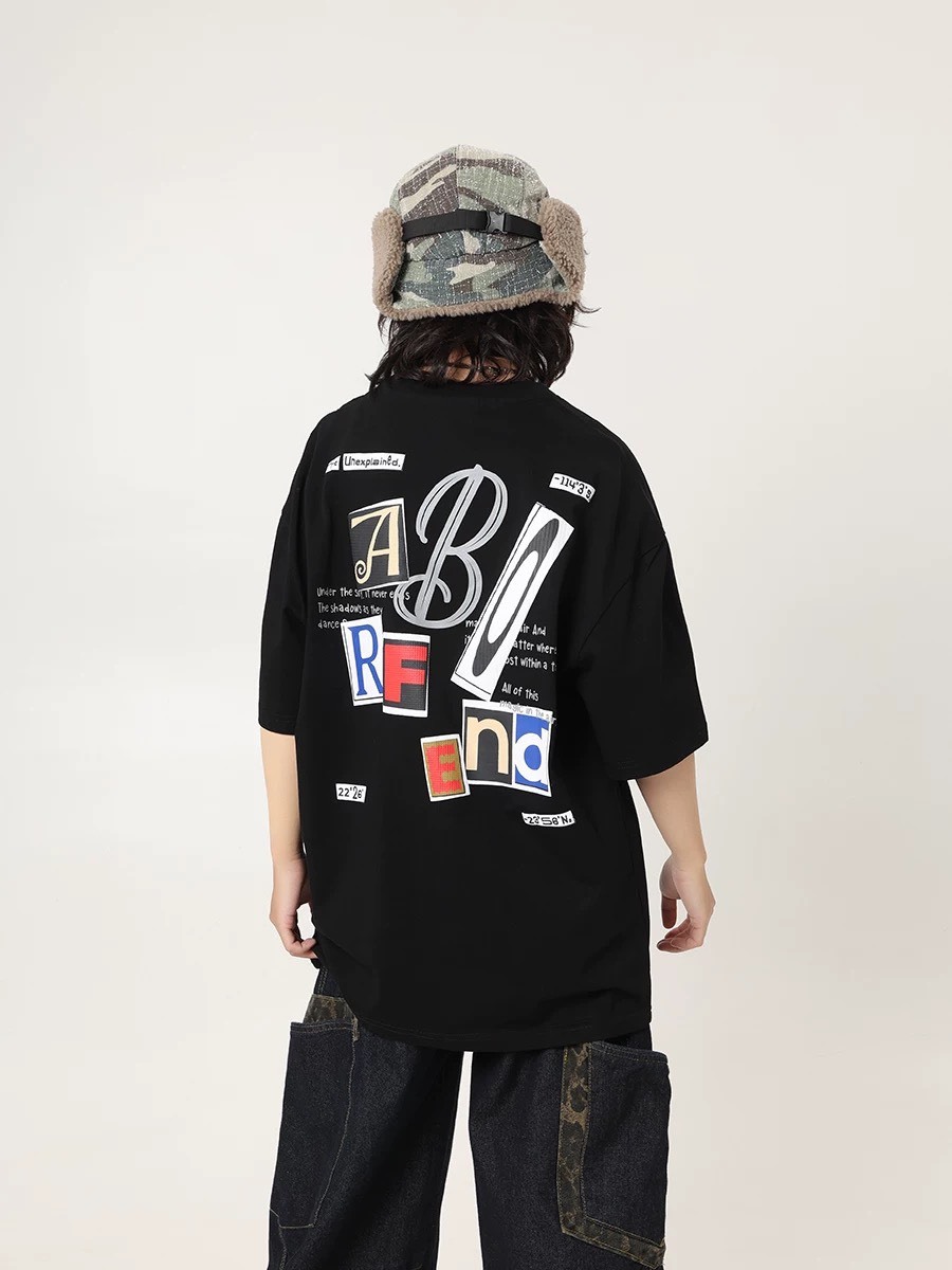 【6月新品 預購】 拼貼字母 發泡印花 短袖 BF-B21