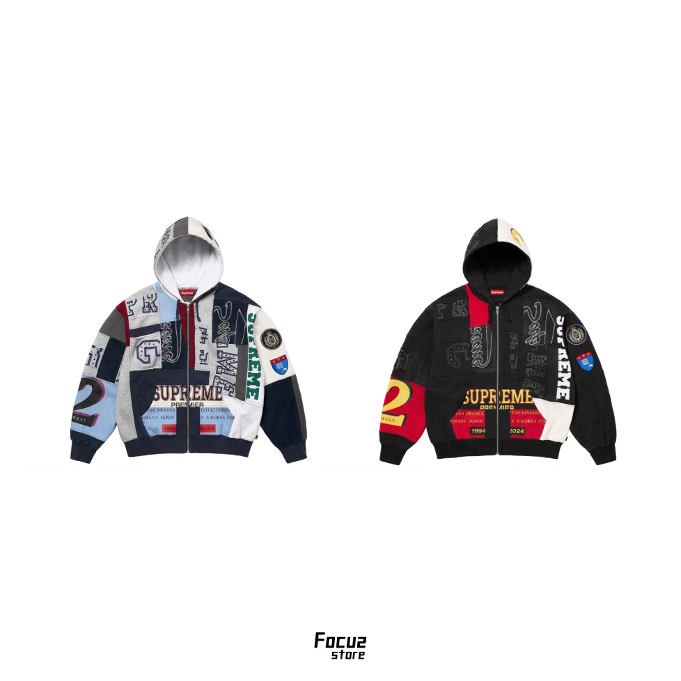 【Focus Store】預購 Supreme SS25 Week14 Patchwork Zip Up Hooded Sweatshirt 斜紋布拼接拉鍊外套 兩色
